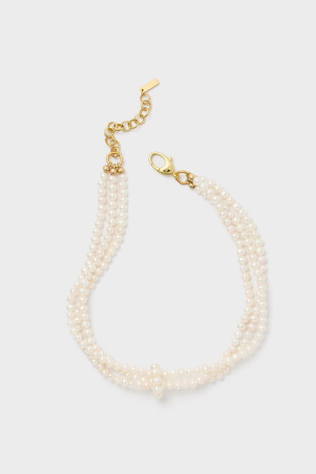White Freshwater Pearl Dalia Necklace