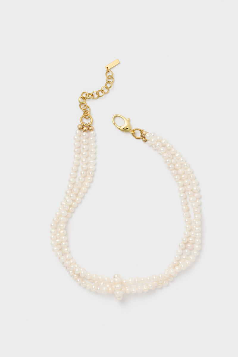 White Freshwater Pearl Dalia Necklace
