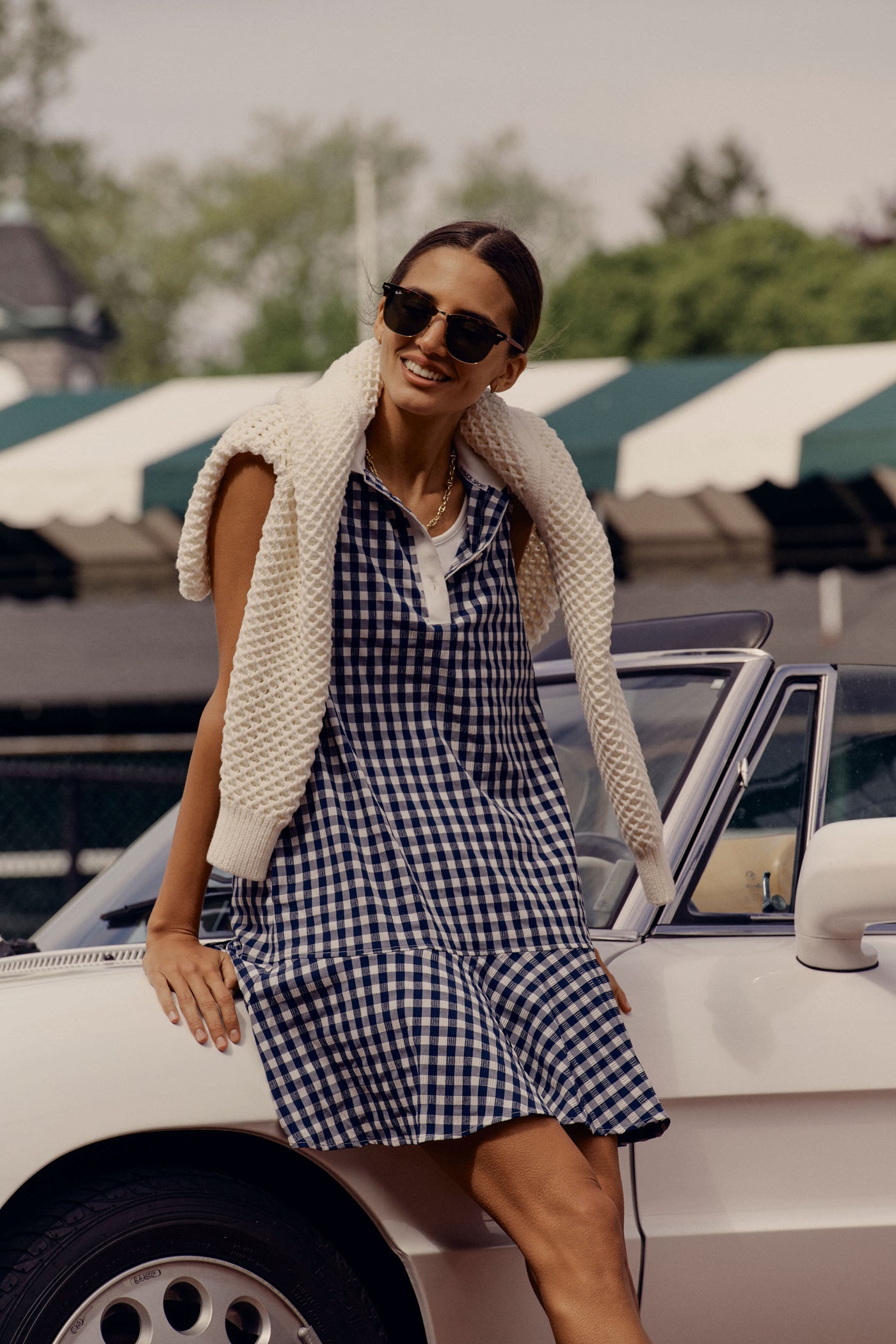 Navy Gingham Sleeveless Performance Seersucker May Golf Dress | Tnuck Sport Navy Gingham Sleeveless Performance Seersucker May Golf Dress | Tnuck Sport