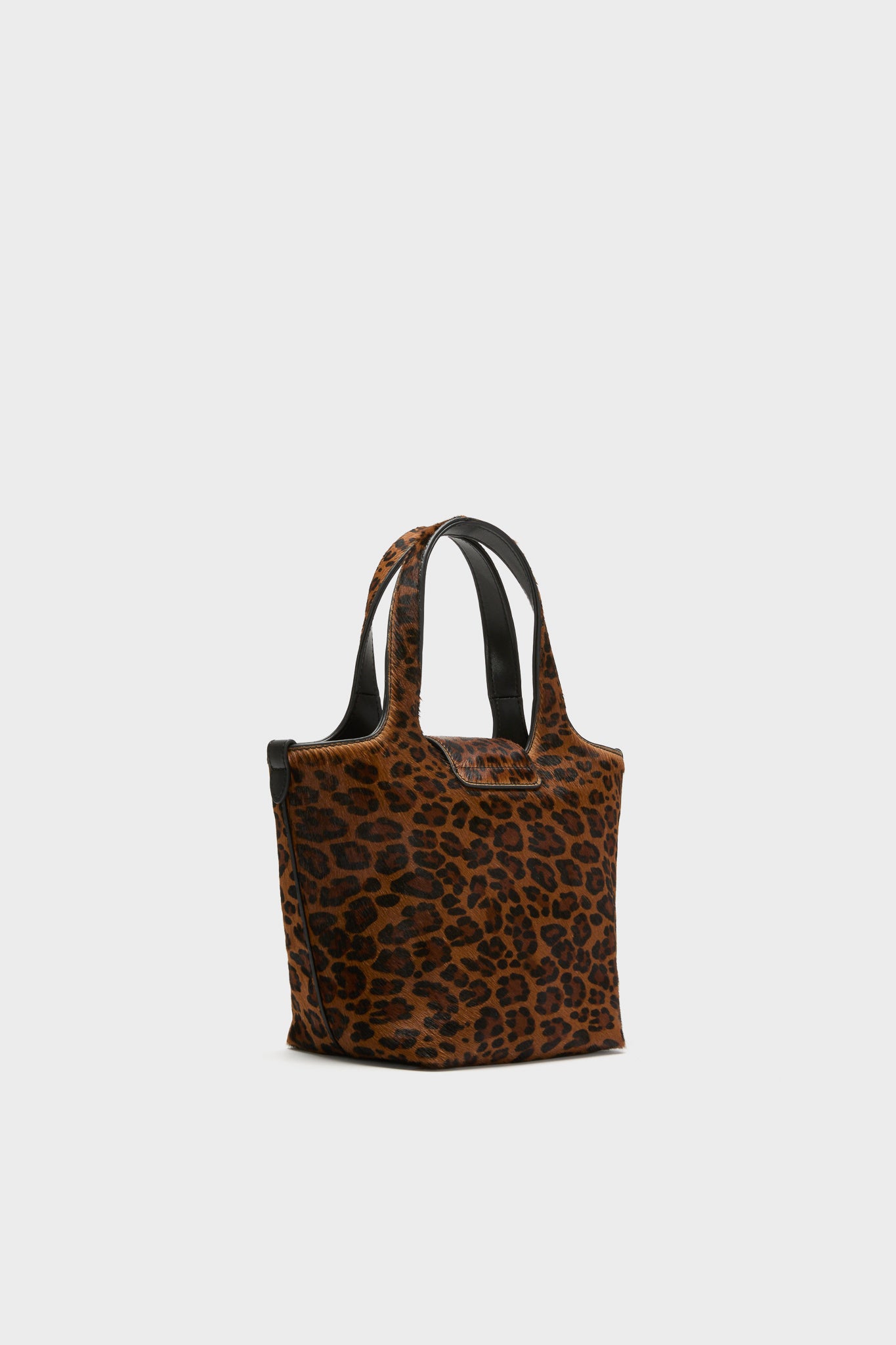 Leopard Pony Hair Mini Market Tote