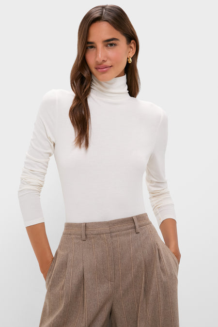 Ivory Lightweight Ribbed Topanga Turtleneck 