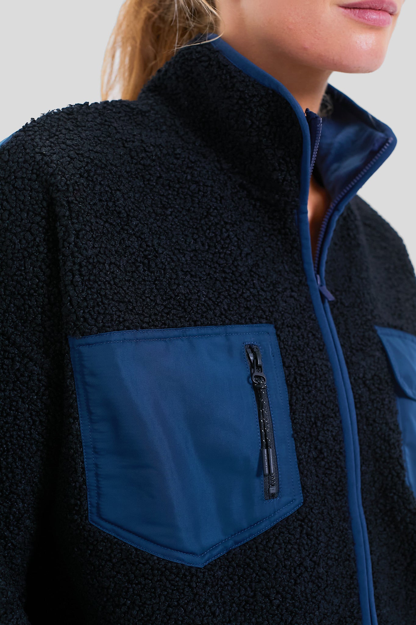 Black and Navy Lawrence Zip Up