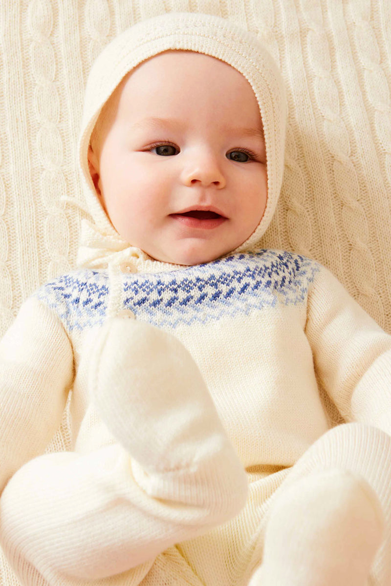 Fair Isle Knitted Set in Cream