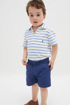 Boys Light Navy Parachute Twill Relaxed Fit Easy Short