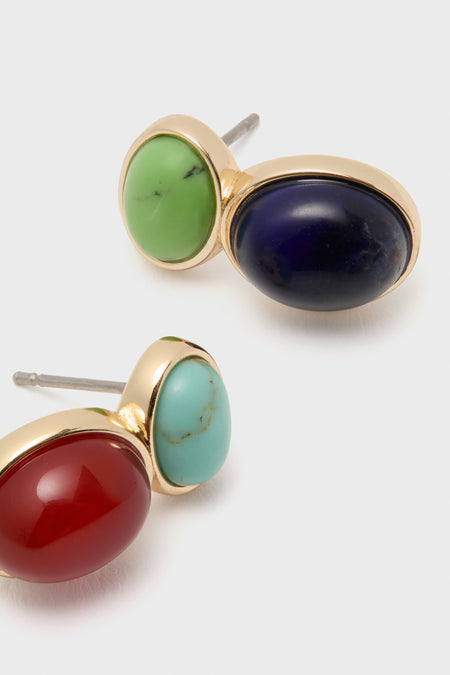 Multi Semi Precious Stone Earrings