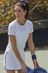 White 14 Inch Performance Jersey Elena Tennis Skirt