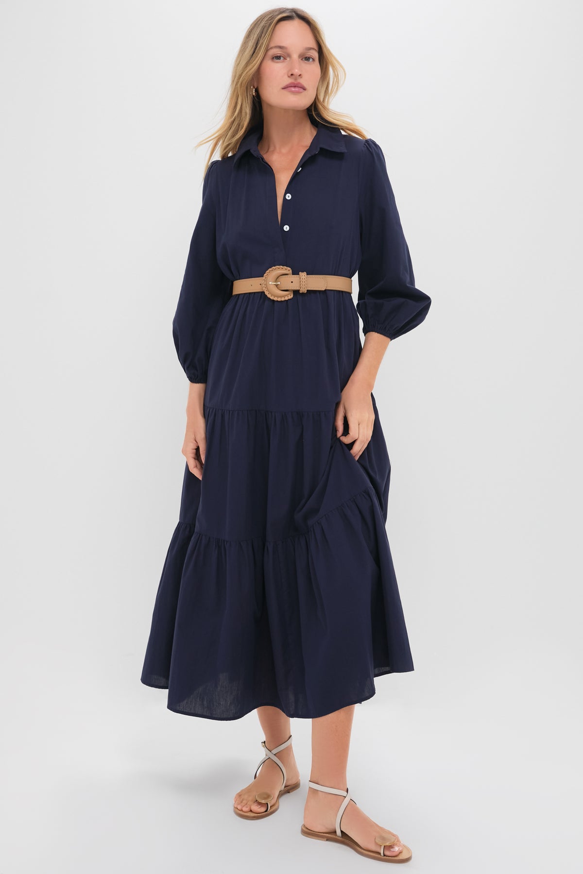 Pomander Place Navy Cotton Mabel Maxi Dress Navy / M