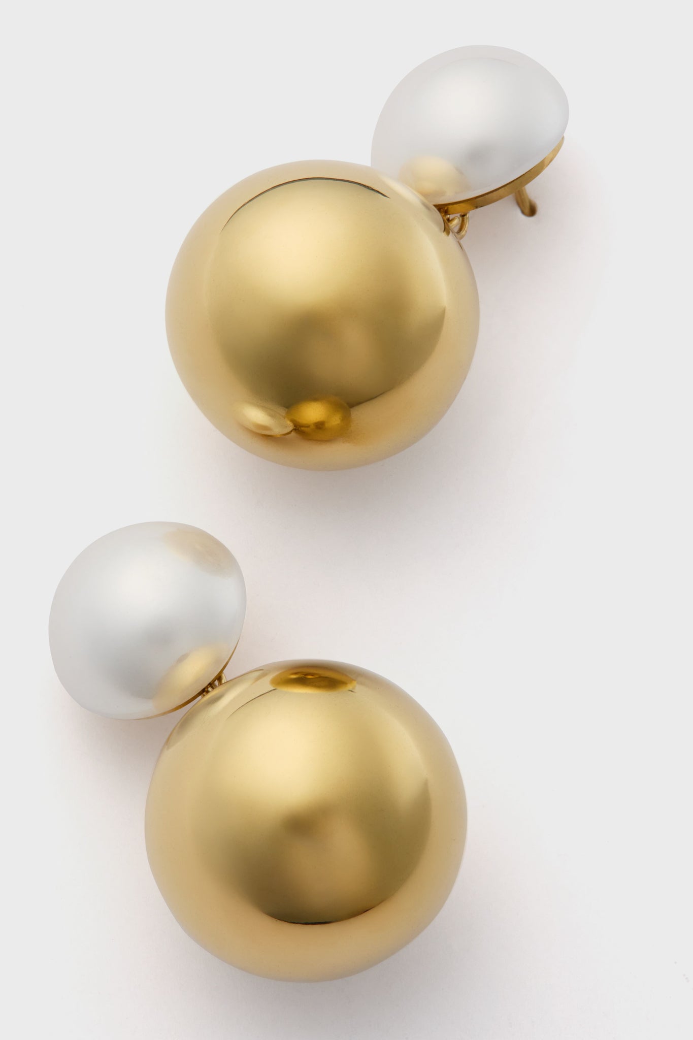Gold Pearl Sphere Earrings