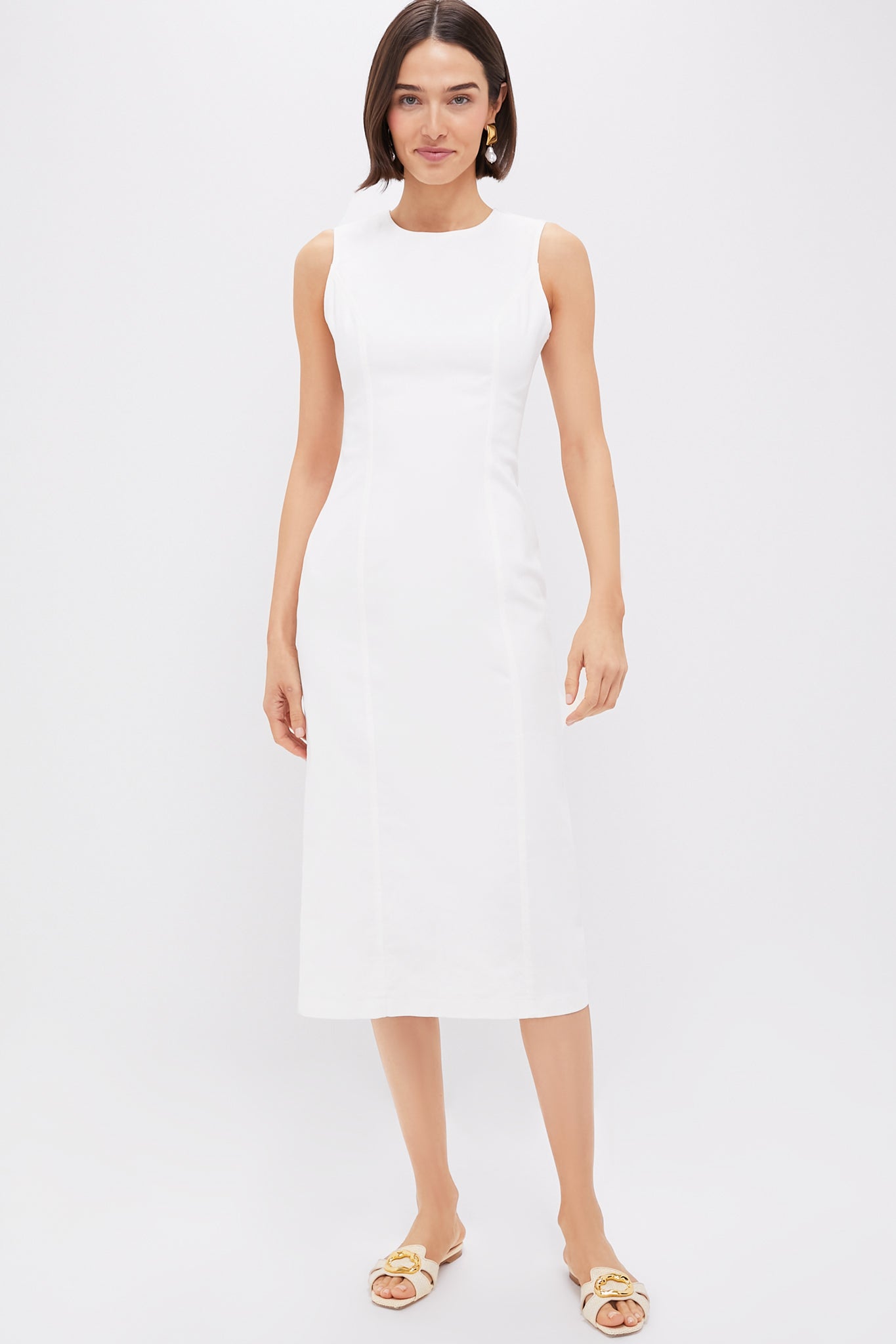 white christmas dresses Isla White Wash Denim Mini Dress - US 8
