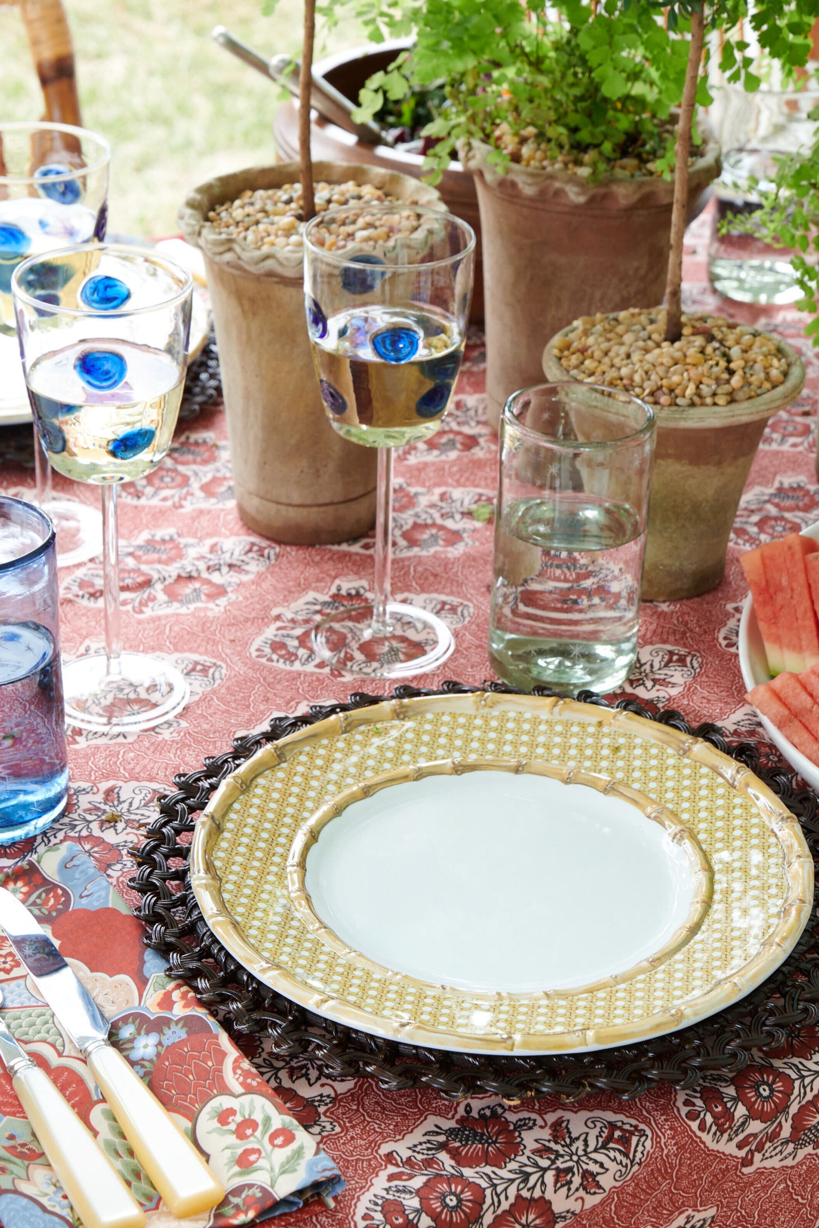 Dark Brown Rattan Intertwined Placemat (Set of 4)