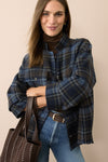 Navy and Plaid Reversible Bonnie Jacket