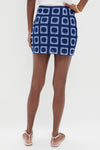 Navy & Sky Blue Crochet Brylee Mini Skirt
