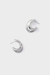 High Polish Silver Leona Hoops