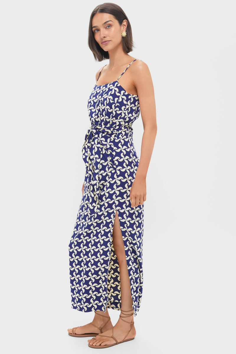 Pinwheel Print Maxi Dress