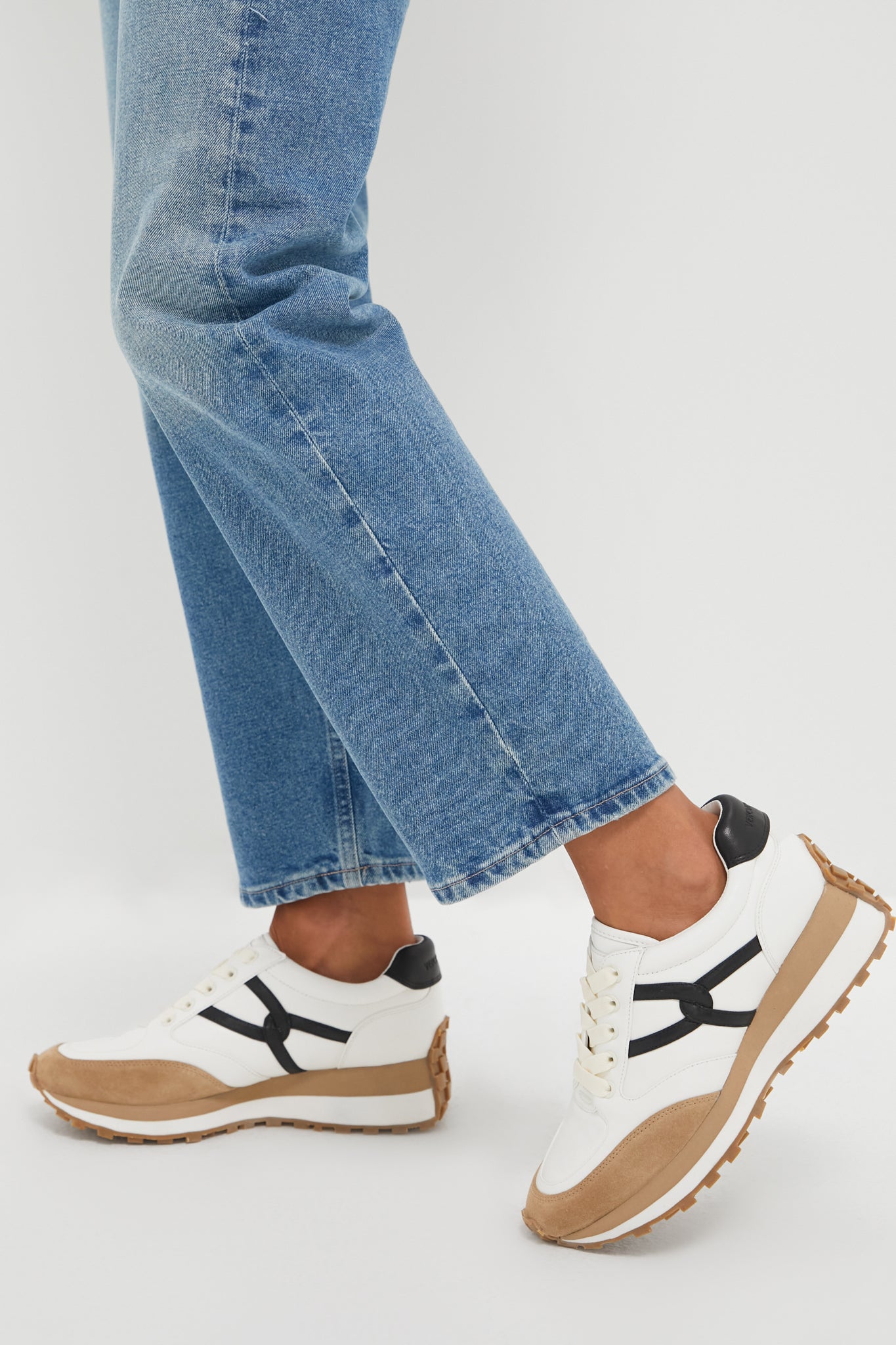Coconut and Black Valentina Sneakers | Veronica Beard