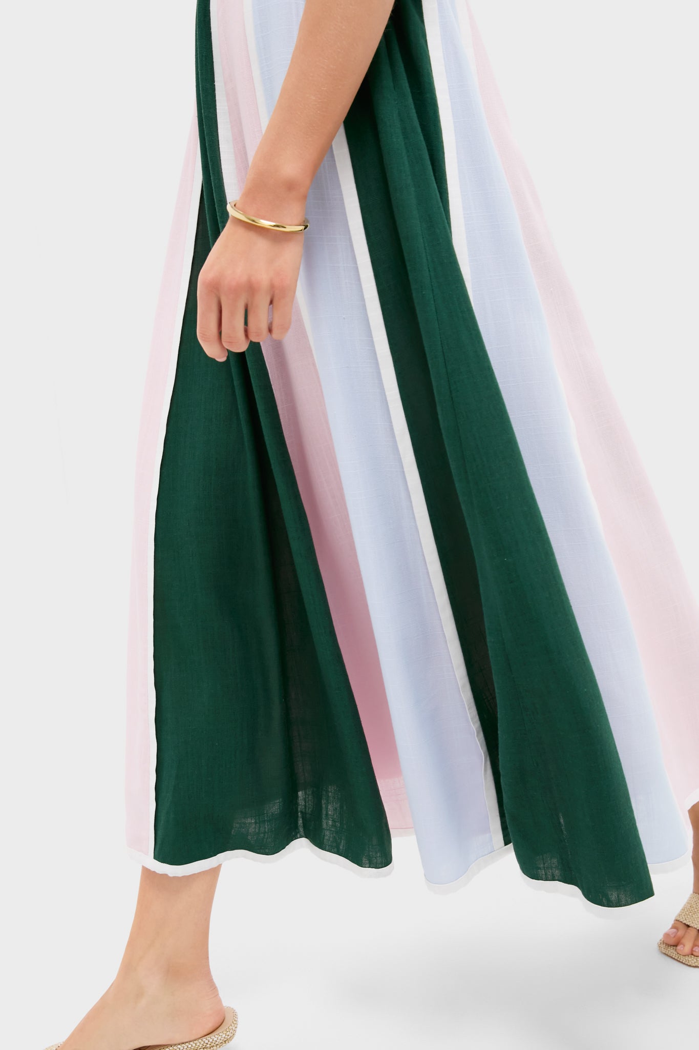 pink blue green dress Silk Wrap Slip Maxi Dress