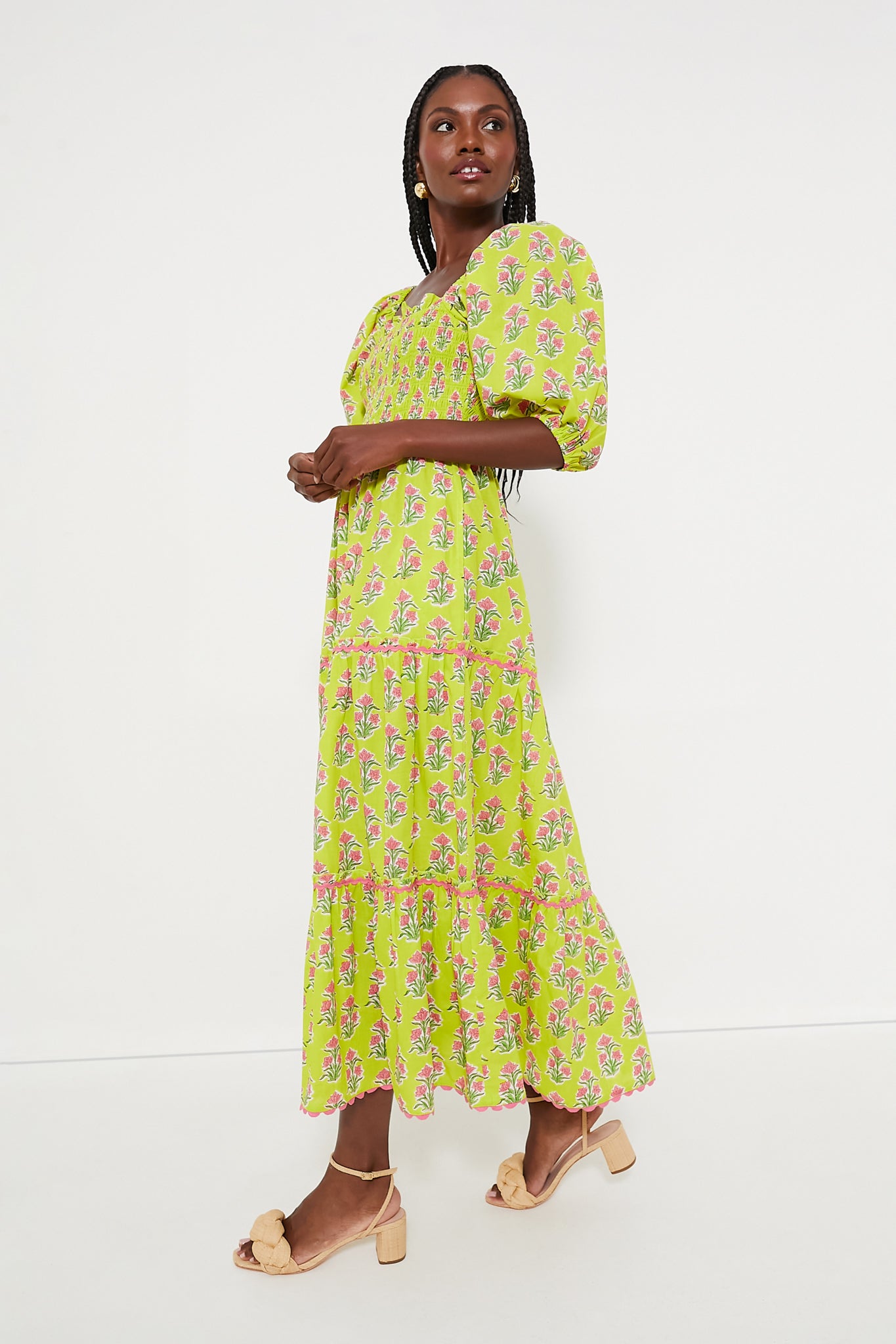 Lime Hibiscus Jodphur Dress