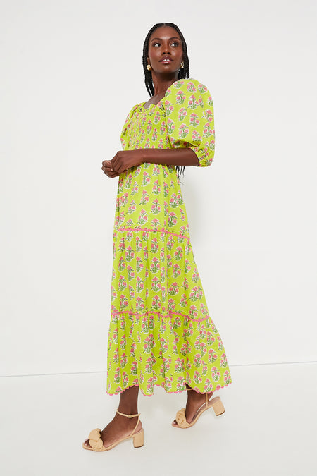 Lime Hibiscus Jodphur Dress