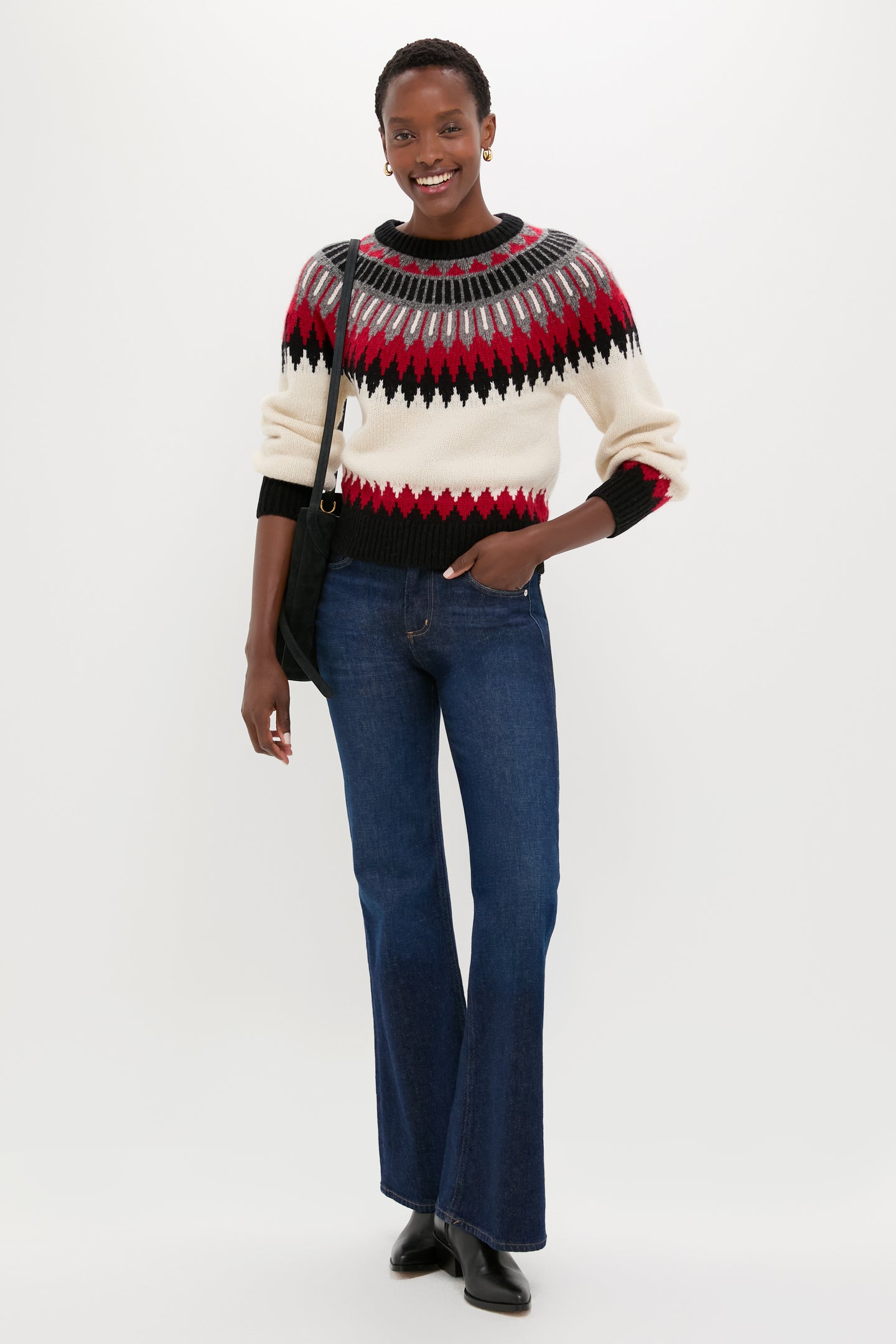 Authentic Cream Fairisle Multi Crewneck Sweater