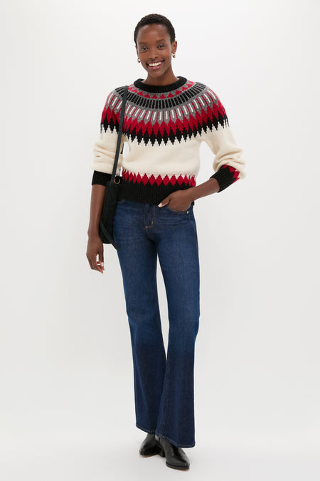 Authentic Cream Fairisle Multi Crewneck Sweater