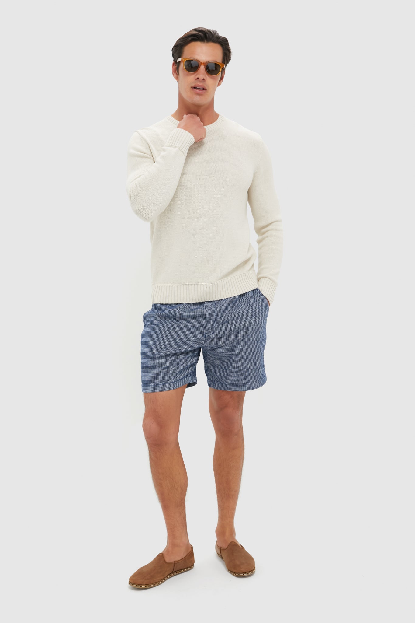 Navy Textured Saturday Beach Short