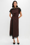 Cocoa and Black Luna Midi Dress