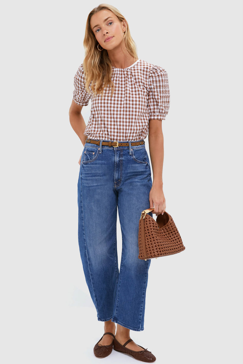 Tobacco and Gold Studded Skinny Belt