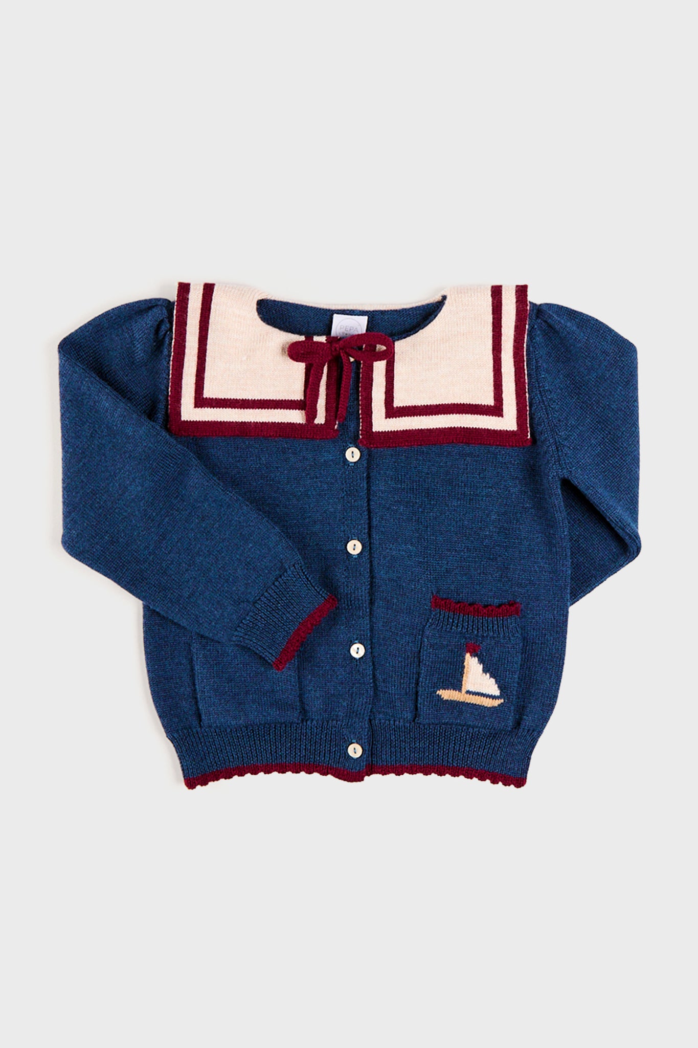 Mariner Collar Cardigan in Navy
