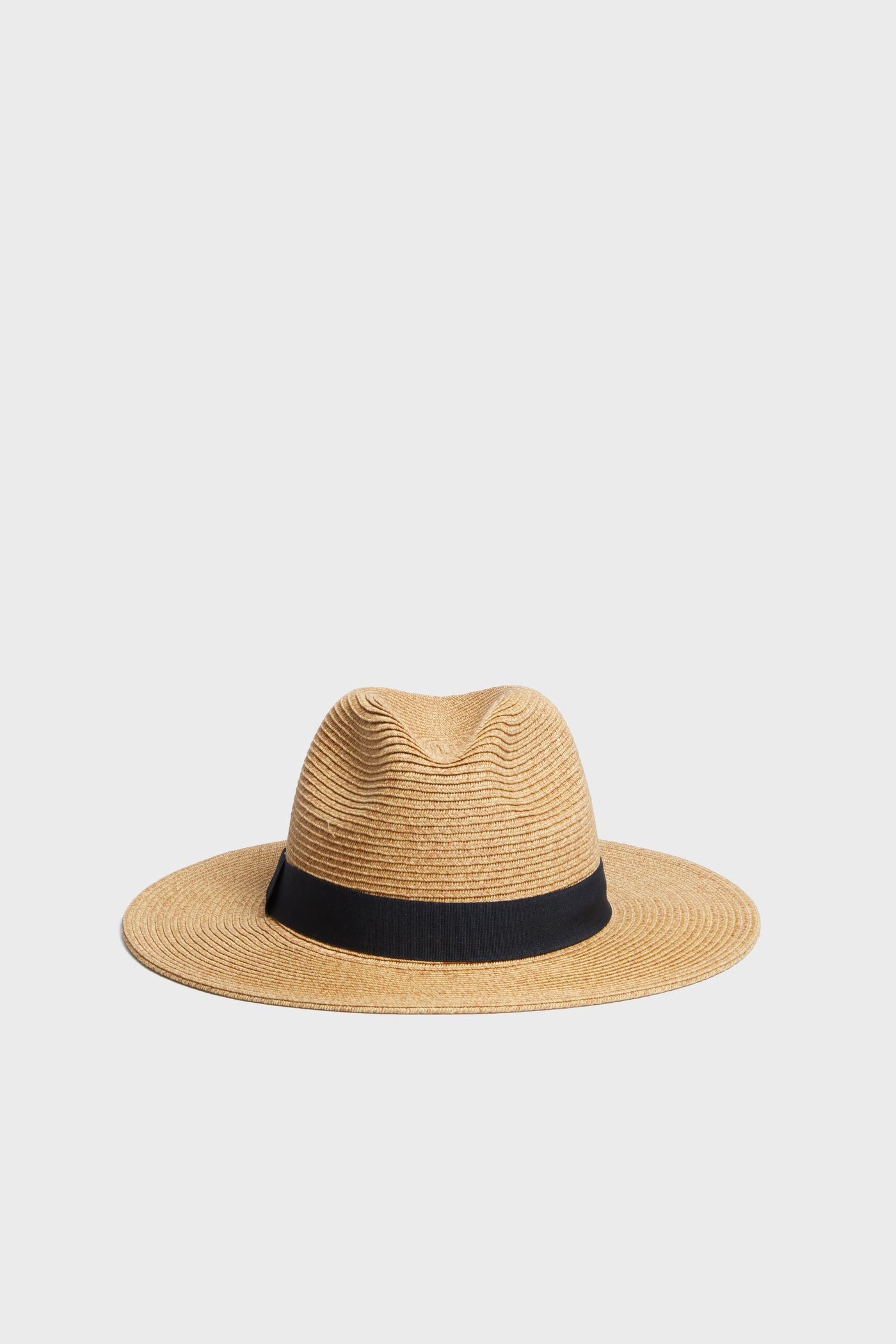 The Toucan Hats Black Wide Brim Sun Hat is a stylish straw fedora with a black band, ideal for sunny days.