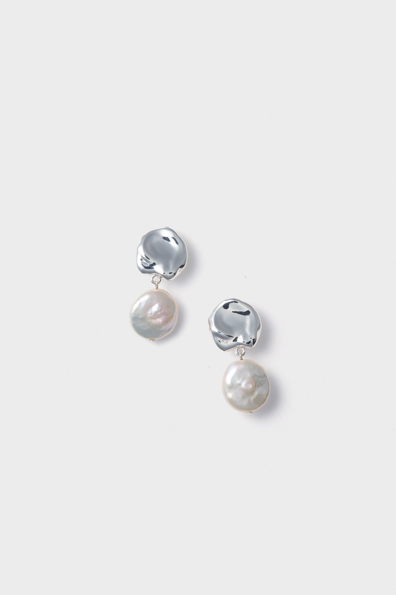 Silver Coin Reflection Earrings