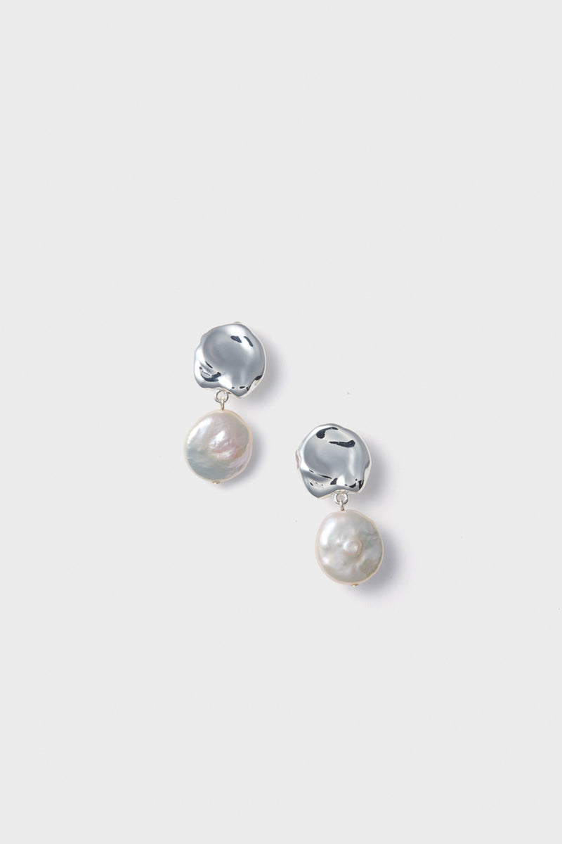 Silver Coin Reflection Earrings