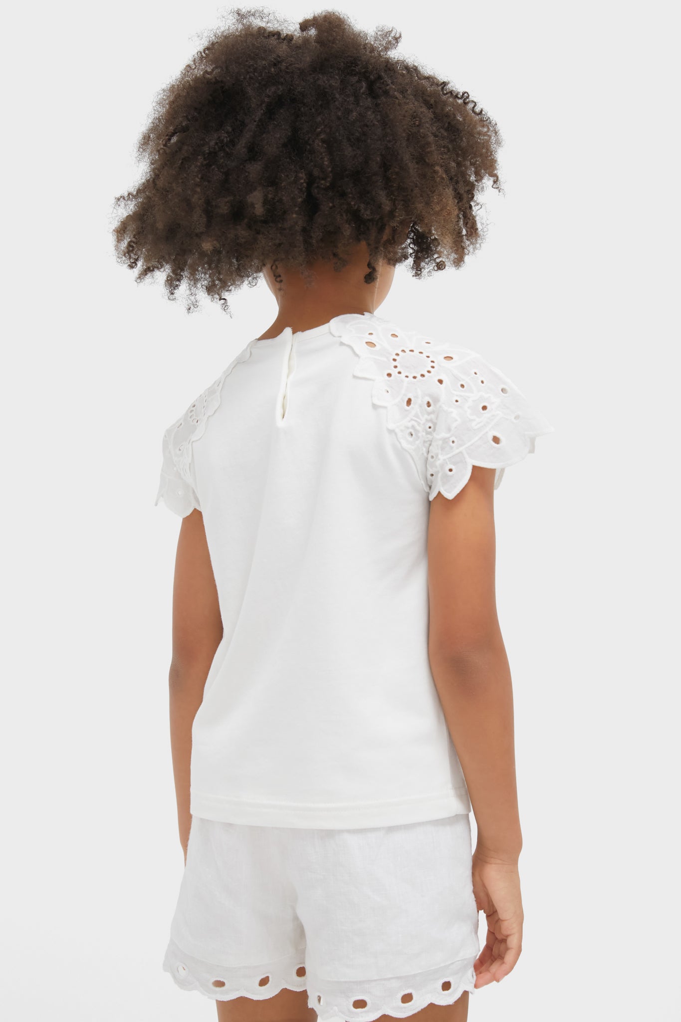 White Eyelet Sleeve Blouse