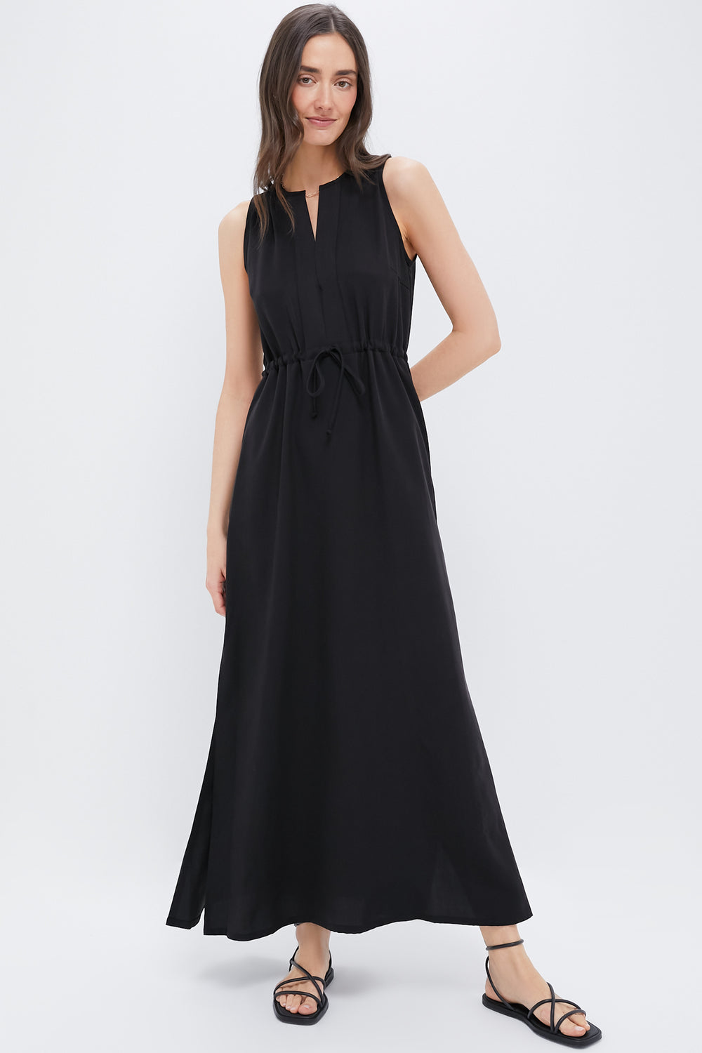 Emerson Fry Black Tencel Grecian Keyhole Dress Black / 2 Emerson Fry Black Tencel Grecian Keyhole Dress Black / 2