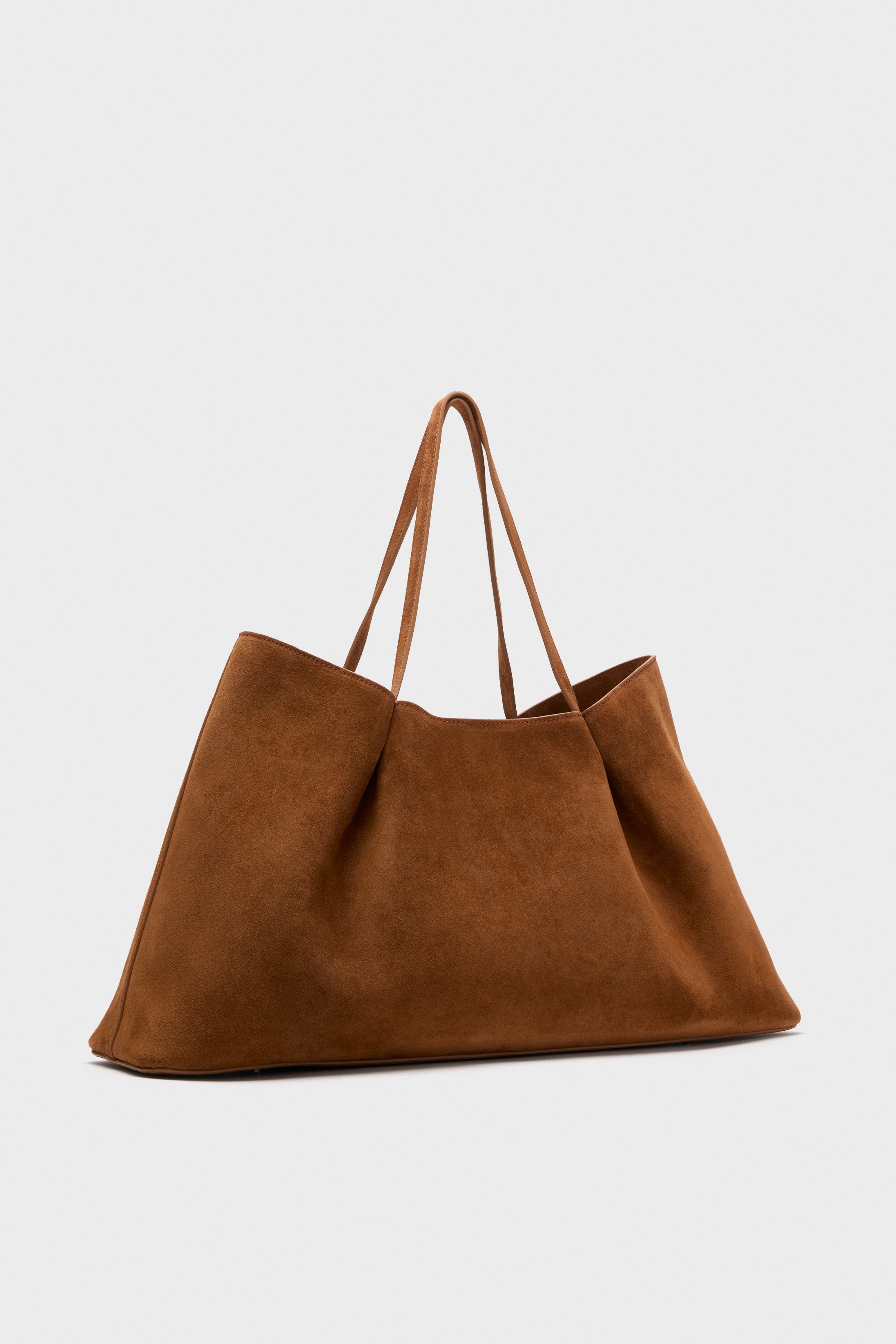 Cognac Suede Dimple Tote