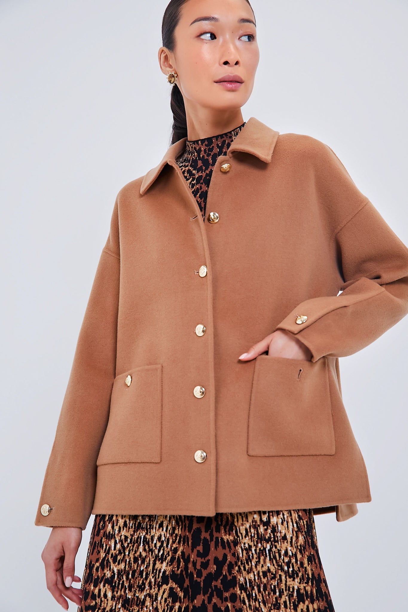 Camel Cashmere Blend Luca Jacket | Anine Bing