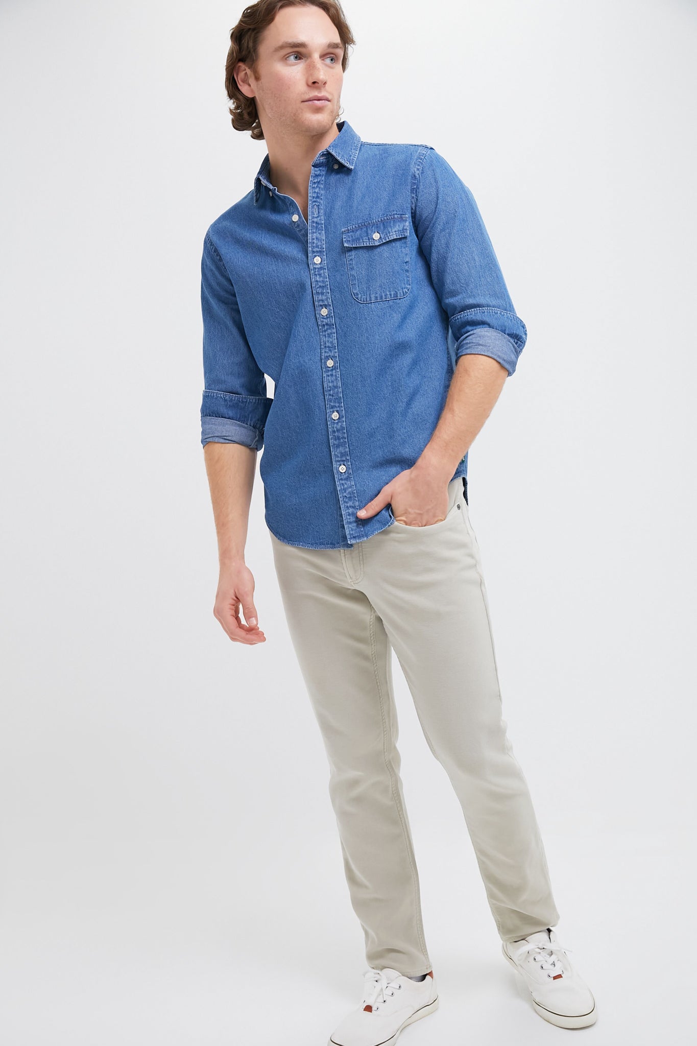 Dune light twill core shirt - Vintage Indigo