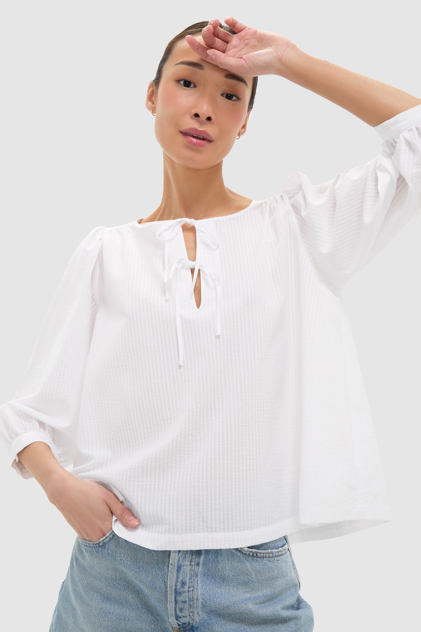 White Tie Josephine Blouse | Tuckernuck