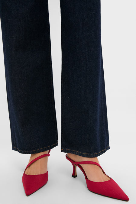 Red Moire Mimi Heels