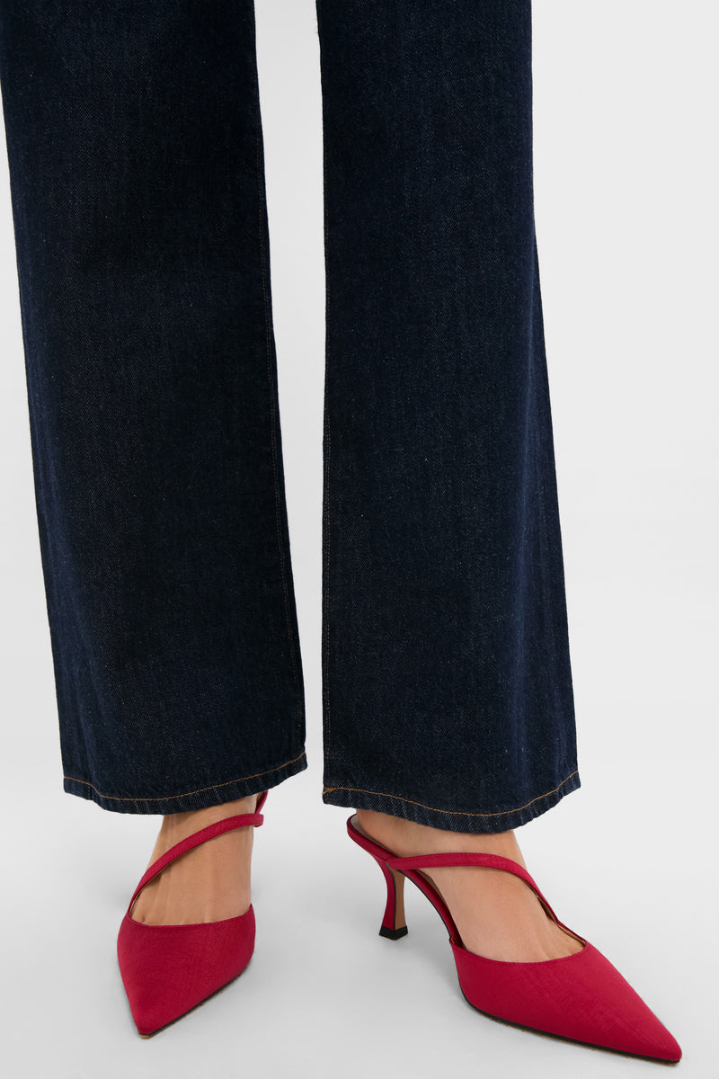 Red Moire Mimi Heels