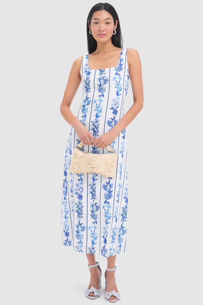 Blue Floral and Stripe Minnie Midi Dress | Anna Cate Blue Floral and Stripe Minnie Midi Dress | Anna Cate