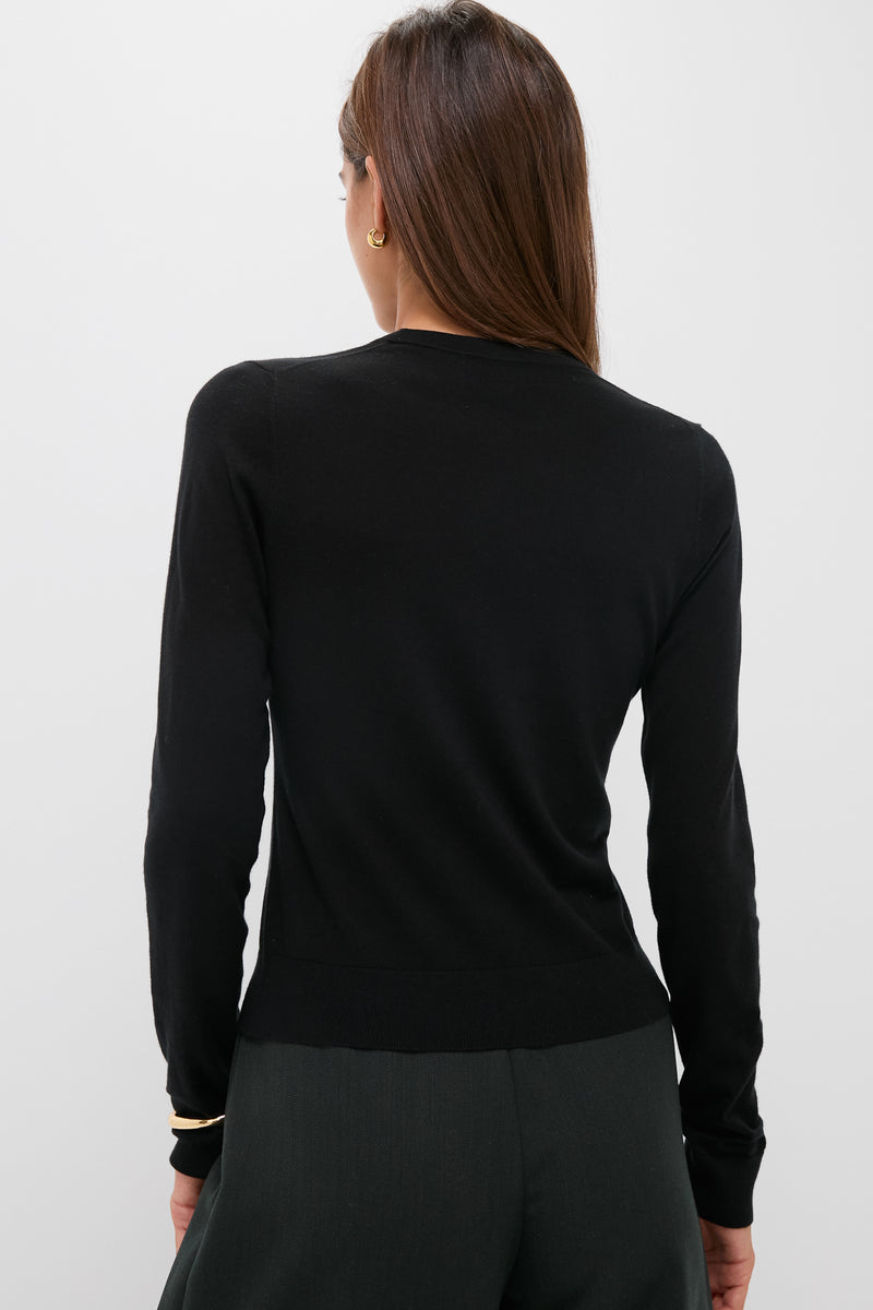 Black Cashmere Silk Long Sleeve Katie Tee