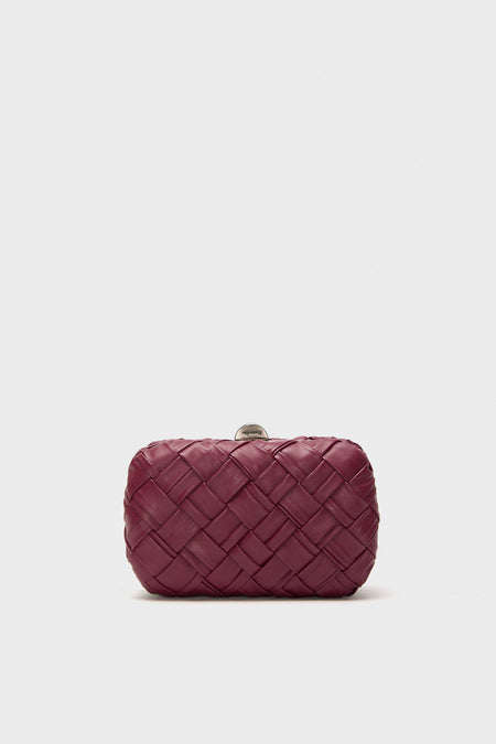 Burgundy Haven Woven Clutch