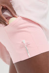 Pink and White Stripe 16 Inch Performance Seersucker Winefred Golf Skirt