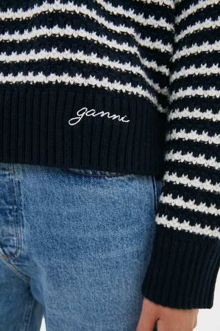 Sky Captain Cotton Wool Stripe Sweater