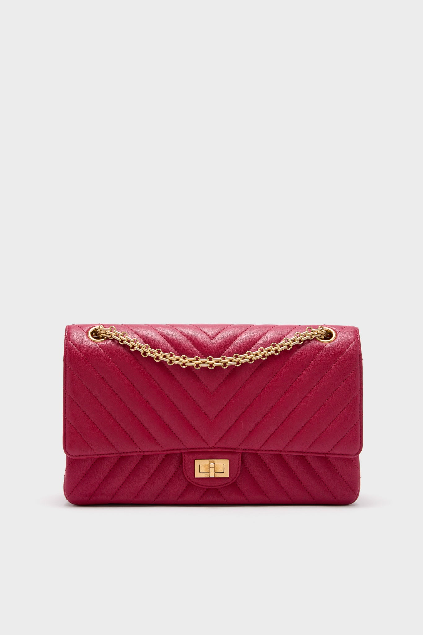 CHANEL Red Reissue 2.55 Flap Bag Calf Leather