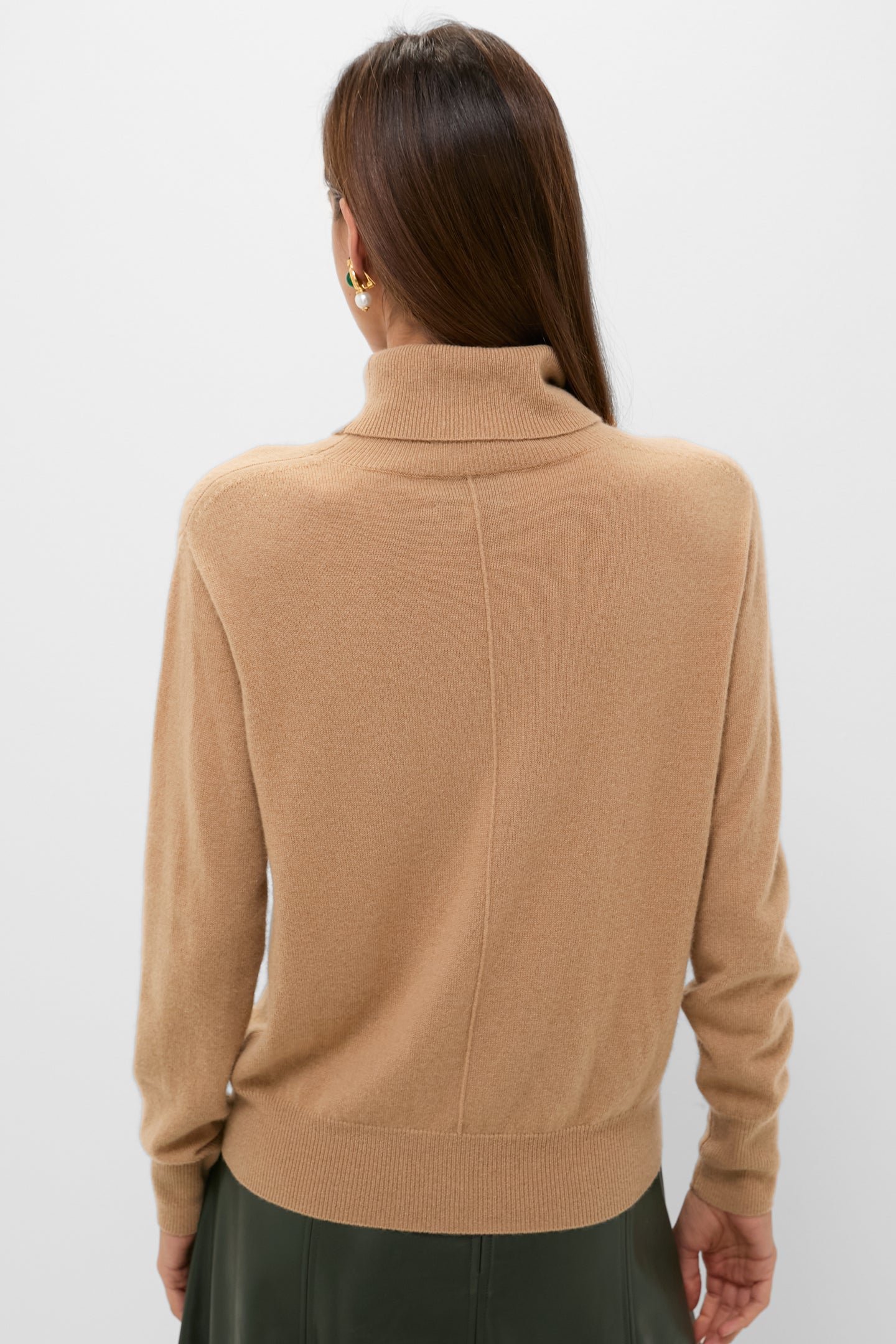 Camel Cashmere Turtleneck Sweater
