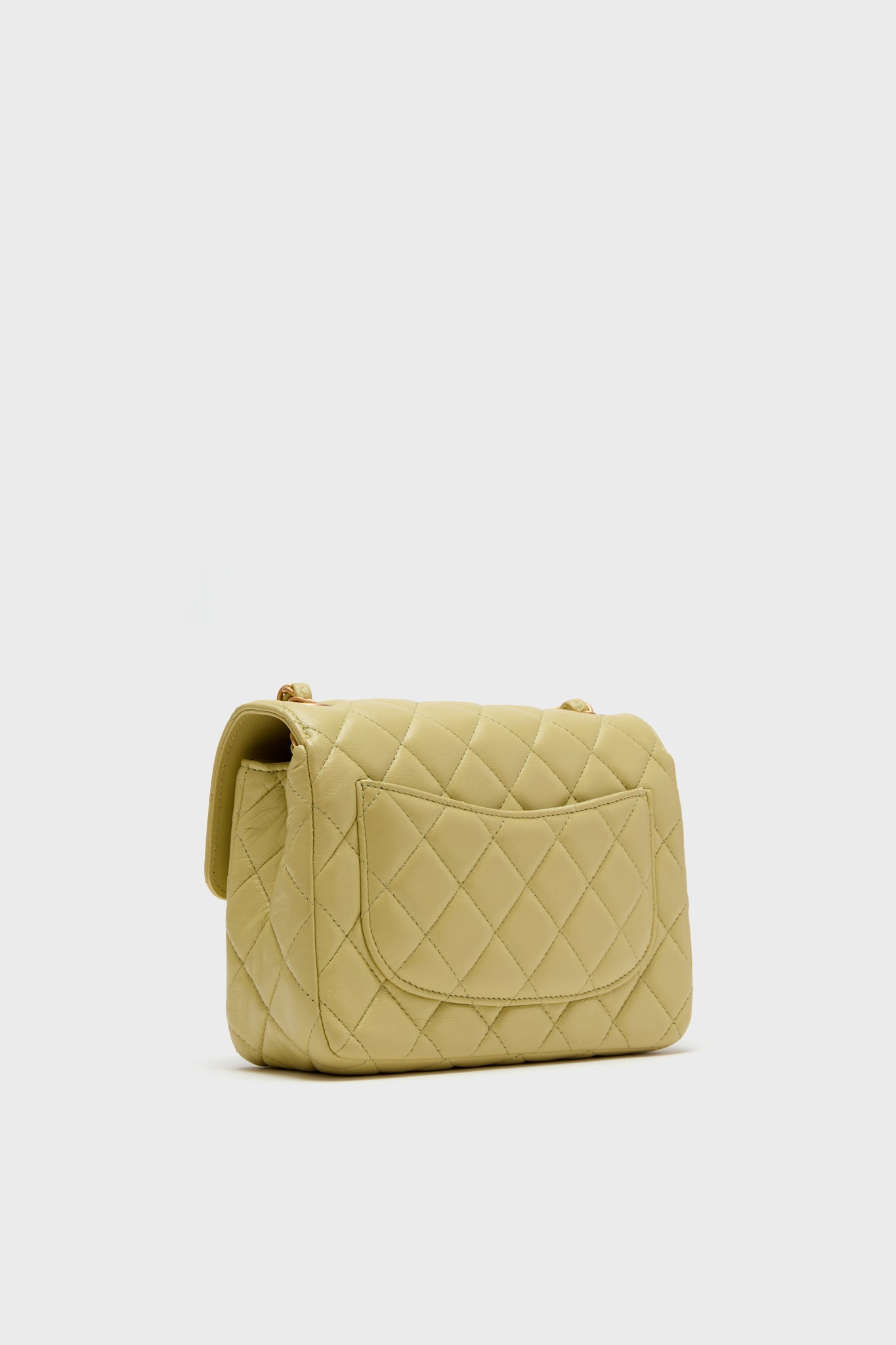 CHANEL Green Classic Lambskin Casino Royale Charms Single Flap Bag
