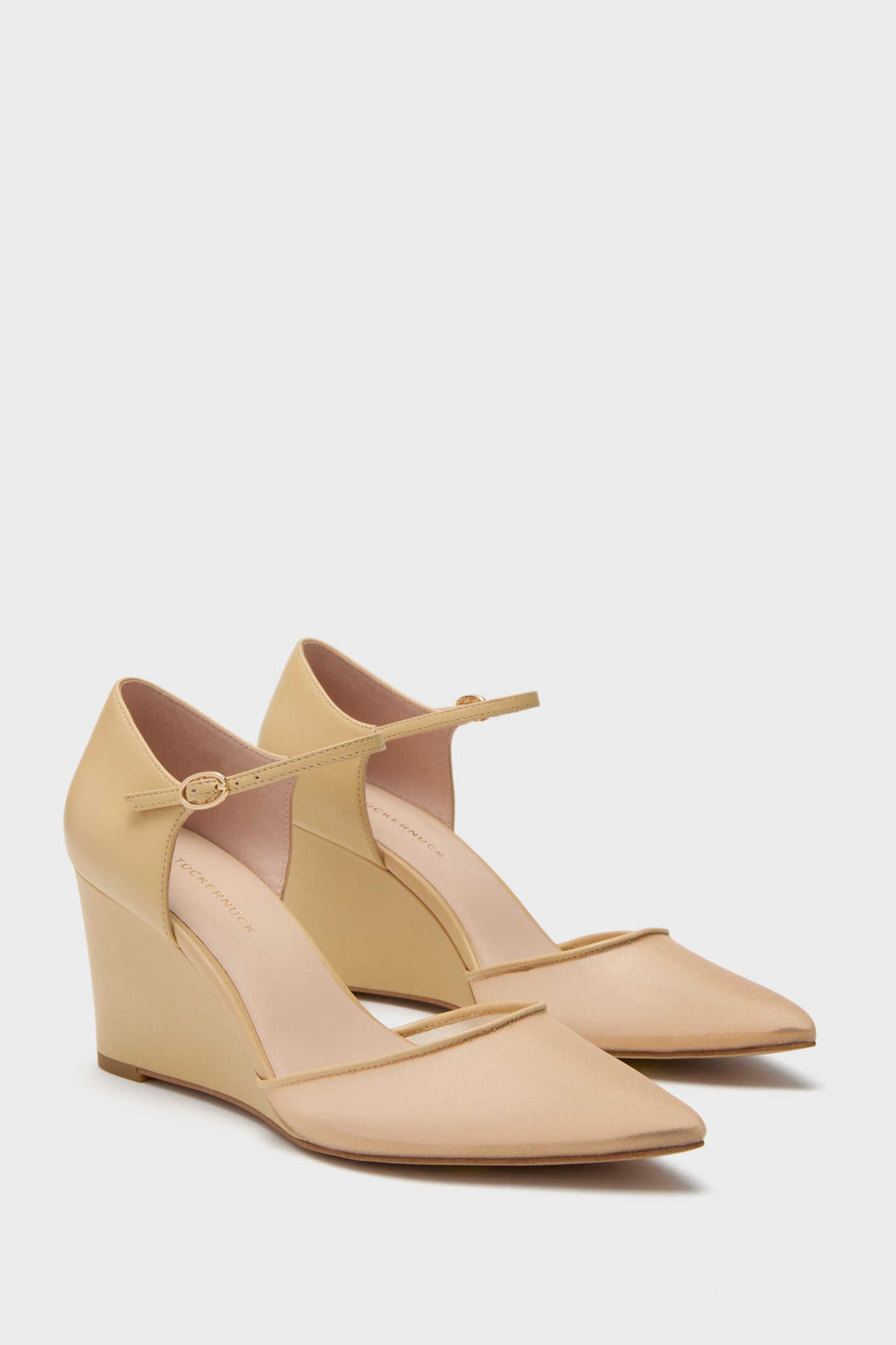Blush Mesh Darcy Wedges