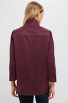 Winetasting Suede Margot Stand Collar Blouse