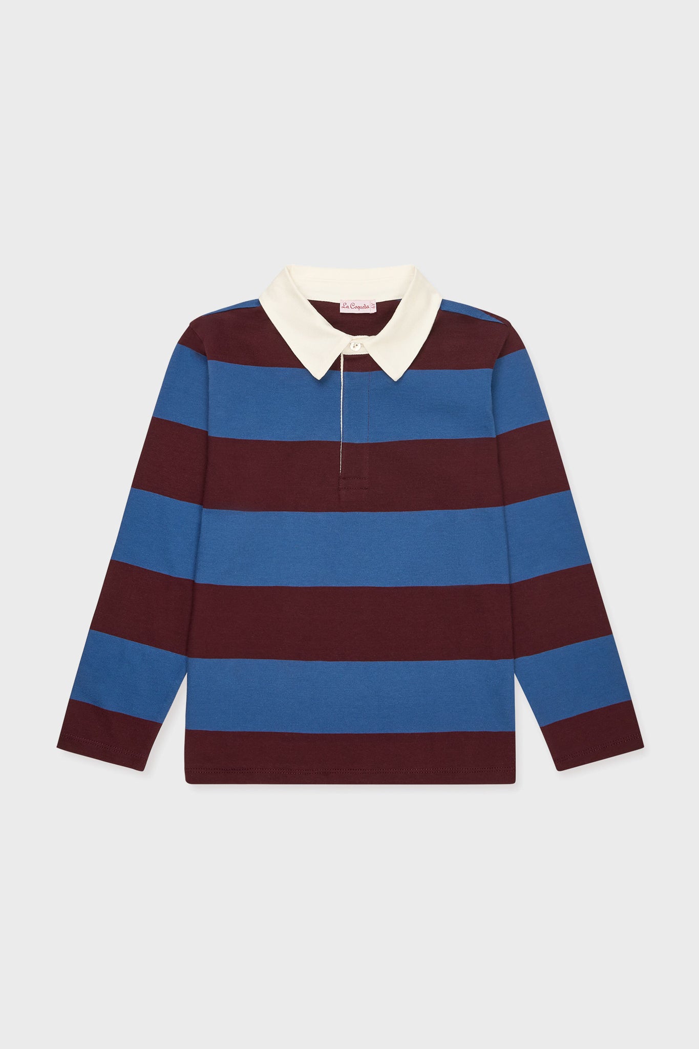Petrol Blue Stripe Tijo Long Sleeve Boy Rugby Shirt
